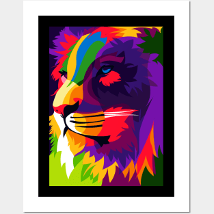 Colorful Lion In Pop Art Design Posters and Art